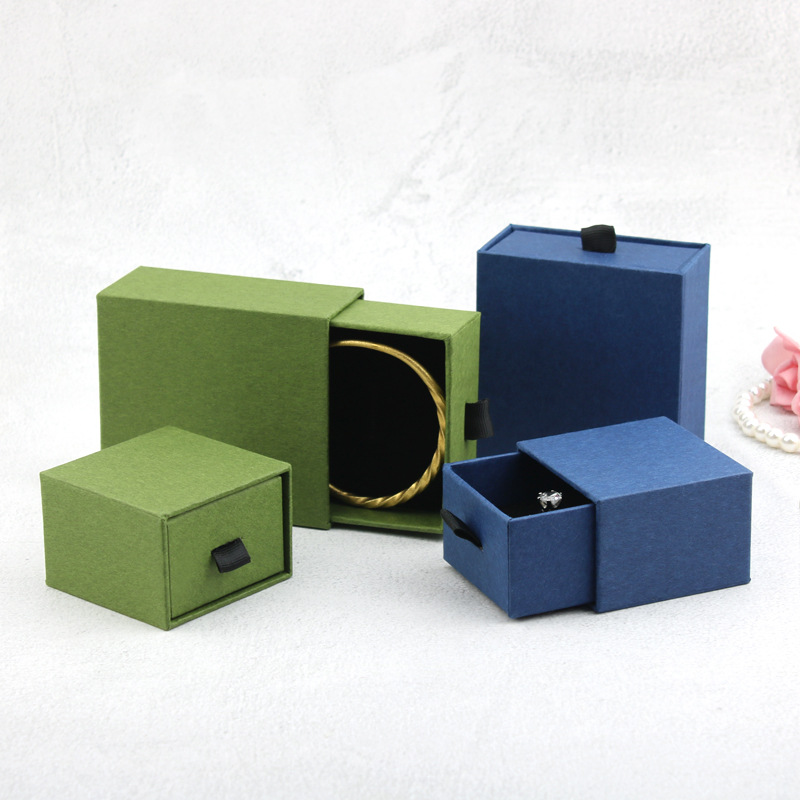 Costom logo wholesale colorful paper jewelry box drawer
