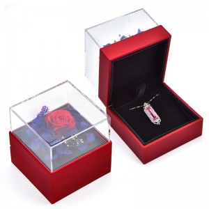cutom color jewelry  box with flower from China factory